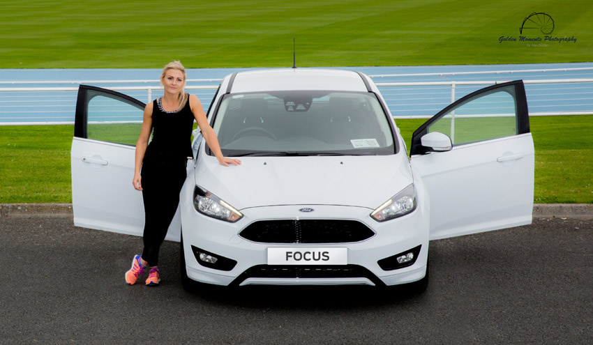 Olympic hopeful Kelly Proper and her Ford Focus Zetec S